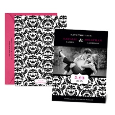 Chic Damask Photo Save the Date