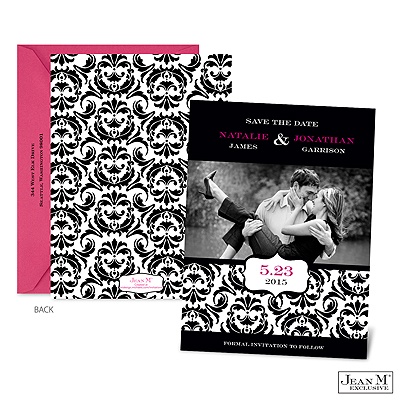Chic Damask Photo Save the Date
