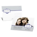 Stripes and Flourishes Photo Save the Date Postcard