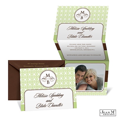 Retro Monogram Photo Save the Date