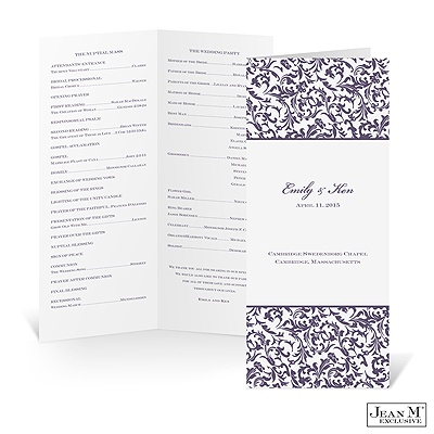 Personalized Wedding Programs on Vintage Damask Wedding Program   Midesign Michaels    Custom Invites