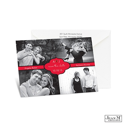 Colorful Band Photo Save the Date - Cherry