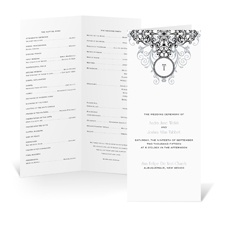 Flowing Filigree Wedding Program - Stainless