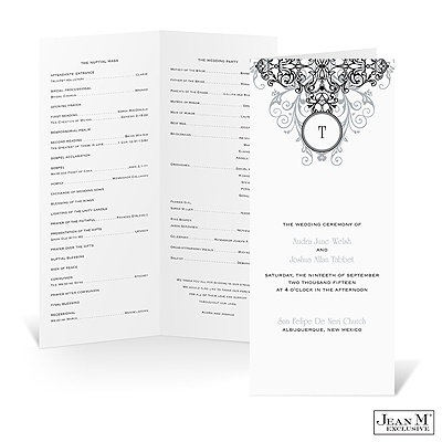 Flowing Filigree Wedding Program - Stainless