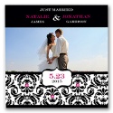 Chic Damask Photo Marriage Announcement