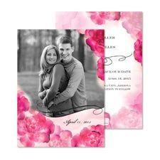 Watercolor Peonies Photo Save the Date