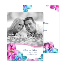 Watercolor Blossoms Photo Save the Date