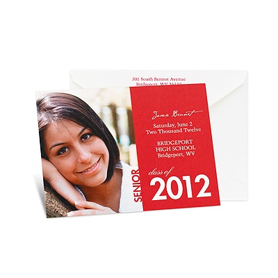 Picture Perfect Graduation Announcement - Cherry Red