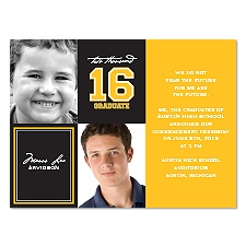 Past and Present Graduation Announcement - Marigold