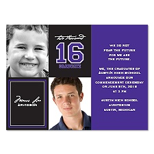 Past and Present Graduation Announcement - Purple