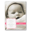 Fuchsia Crest Photo Birth Announcement