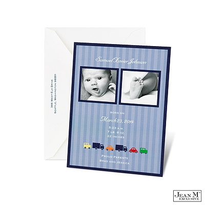 Racing Stripes Photo Birth Announcement