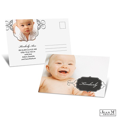 Photo Crest Birth Announcement Postcard