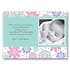 Little Flower Photo Birth Announcement
