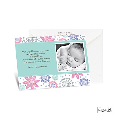 Little Flower Photo Birth Announcement