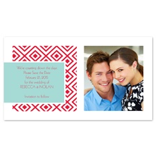 Mosaic Maze Photo Save the Date - Aqua