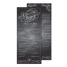 Chalkboard Style Wedding Program