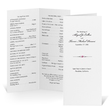 Tea Length Wedding Program- White