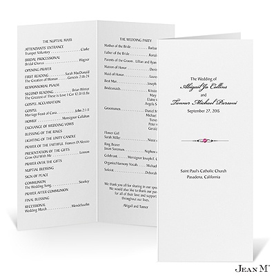 Tea Length Wedding Program- White
