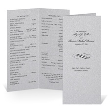 Tea Length Wedding Program - Silver Shimmer