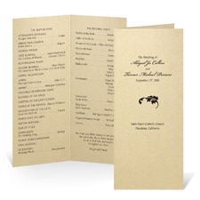 Tea Length Wedding Program - Champagne Shimmer