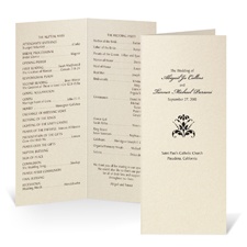 Tea Length Wedding Program - Ecru Shimmer