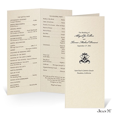 Tea Length Wedding Program - Ecru Shimmer