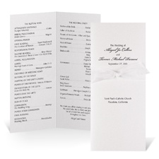 Tea Length Wedding Program - White Shimmer