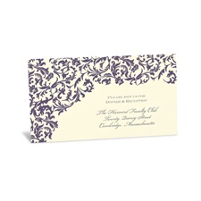 Vintage Damask Reception Card - Raisin