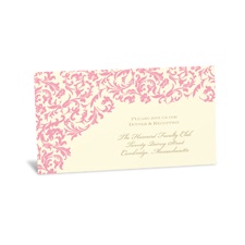 Vintage Damask Reception Card - Salmon