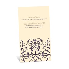 Vine Monogram Reception Card - Ecru