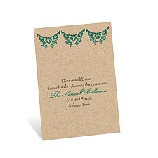 Paisley Star Reception Card - Peacock