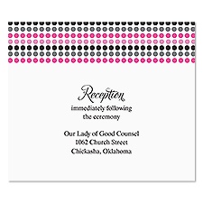 Dotted Stripes Reception Card - Bubble Gum