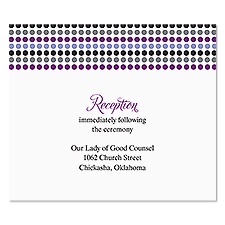 Dotted Stripes Reception Card - Orchid