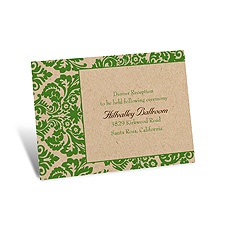 Rustic Damask Reception Card
