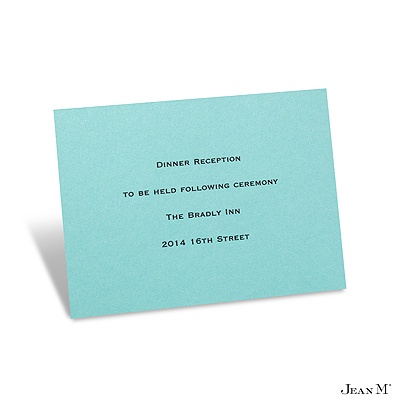 Aqua Shimmer Reception Card