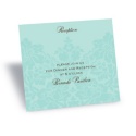 Two-Tone Damask Background Reception Card - Aqua