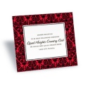 Two-Color Damask Reception Card - Black and Cherry Red