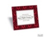 Two-Color Damask Reception Card - Black and Cherry Red