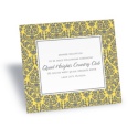 Two-Color Damask Reception Card - Pewter and Canary
