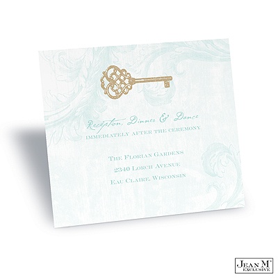 Key to My Heart Reception Card - Aqua