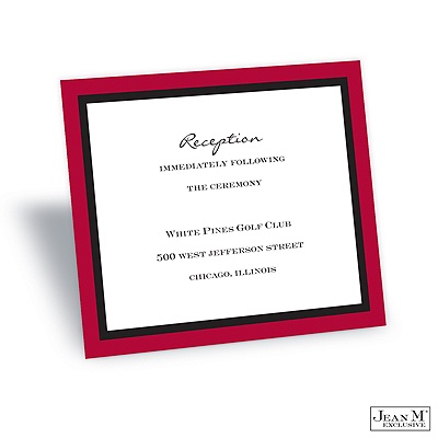 Bold Double Border Reception Card - Merlot