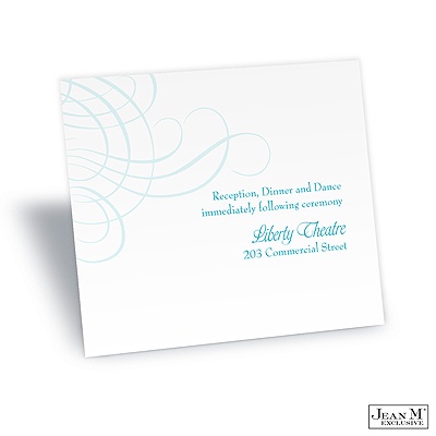 Swirling Filigree Reception Card - Palm