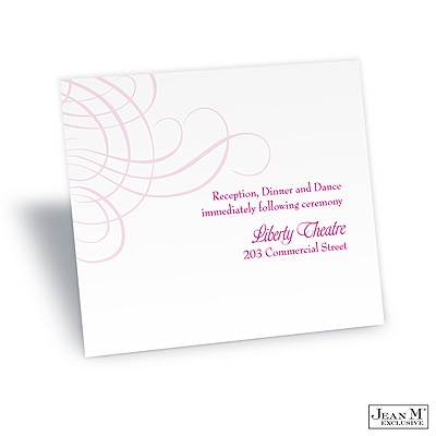 Swirling Filigree Reception Card - Raspberry