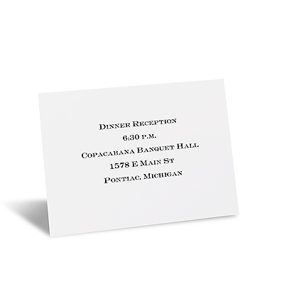 White Reception Card