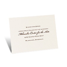 Ecru Shimmer Reception Card