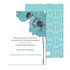 Flower Style Save the Date - Peacock