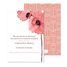 Flower Style Save the Date - Salmon