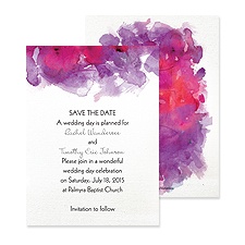 Watercolor Splash Save the Date - Grapevine