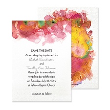 Watercolor Splash Save the Date - Salmon